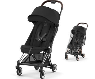 Kočárek CYBEX Coya Chrome 2024 + ZDARMA Originální pláštěnka, sepia black - 1