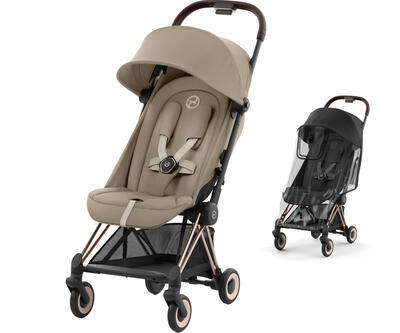 Kočárek CYBEX Coya Rosegold 2024 + ZDARMA: Originální pláštěnka, cozy beige - 1