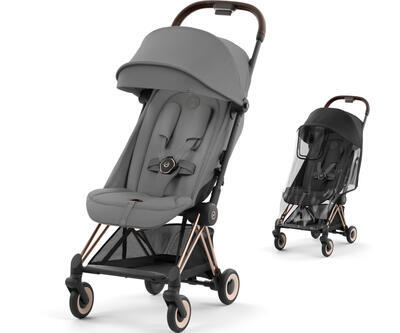 Kočárek CYBEX Coya Rosegold 2024 + ZDARMA: Originální pláštěnka, mirage grey - 1