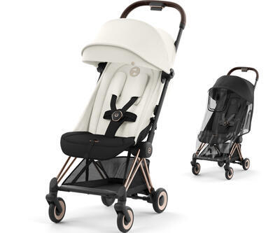 Kočárek CYBEX Coya Rosegold 2024 + ZDARMA: Originální pláštěnka, off white - 1