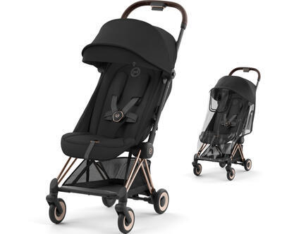 Kočárek CYBEX Coya Rosegold 2024 + ZDARMA: Originální pláštěnka, sepia black - 1