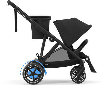 Kočárek CYBEX e-Gazelle S 2024, moon black (black frame) - 1