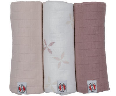 Multifunkční osuška LODGER Swaddler Solid 70x70 cm 3 ks 2024, matcha rose - 1