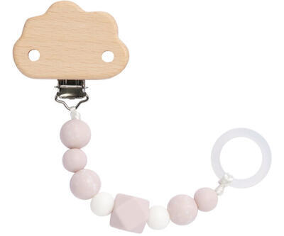 Řetízek s klipem LÄSSIG Soother Holder Wood/Silicone Little Universe 2024, cloud powder pink - 1