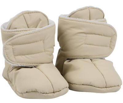 Capáčky VOKSI Baby Booties 2025, seashell sand light grey 0-1y - 1