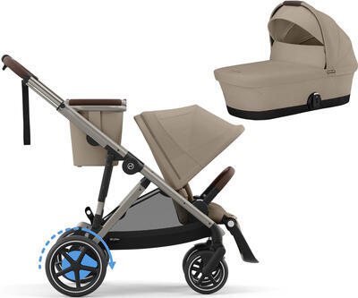 Kočárek CYBEX e-Gazelle S 2024 včetně korby, almond beige (taupe frame) - 1