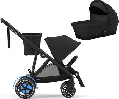 Kočárek CYBEX e-Gazelle S 2024 včetně korby, moon black (black frame) - 1