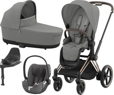 Kočárek CYBEX Set e-Priam Rosegold Seat Pack 2024 včetně Cloud T i-Size PLUS a báze, mirage grey - 1