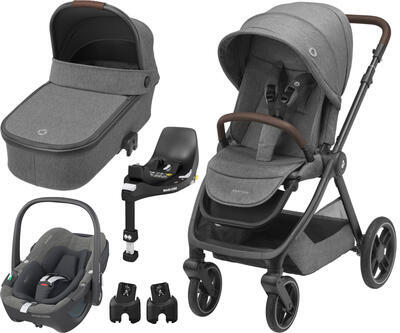 Kočárek MAXI-COSI Akční set Oxford 2024 + ZDARMA Základna FamilyFix 360 Pro a Adaptéry, select grey - 1