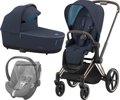 Kočárek CYBEX Set Priam Rosegold Seat Pack 2022 včetně Aton 5 - 1