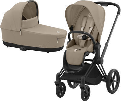 Kočárek CYBEX Priam Matt Black Seat Pack 2024 včetně korby, cozy beige - 1