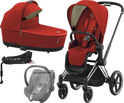 Kočárek CYBEX Set Priam Chrome Black Seat Pack 2022 včetně Aton 5 a Base 2-fix, autumn gold - 1