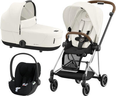 Kočárek CYBEX Set Mios Chrome Brown Seat Pack 2024 včetně Cloud T i-Size PLUS, off white - 1