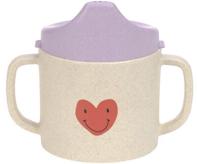 Dětský hrneček s pítkem LÄSSIG Sippy Cup PP/Cellulose 2024, happy rascals heart lavender - 1