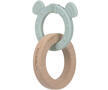 Kousátko LÄSSIG Teether Ring 2in1 Wood/Silikone Little Chums 2023, dog - 1/4