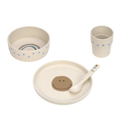 Dětské stolní nádobí LÄSSIG Dish Set PP/Cellulose 2024, happy rascals smile sky blue - 2