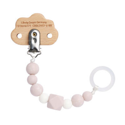 Řetízek s klipem LÄSSIG Soother Holder Wood/Silicone Little Universe 2024, cloud powder pink - 2