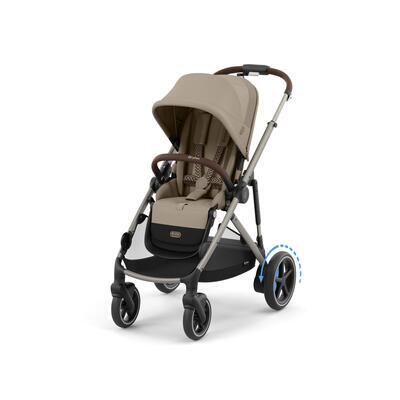 Kočárek CYBEX e-Gazelle S 2025 včetně korby, almond beige (taupe frame) - 2