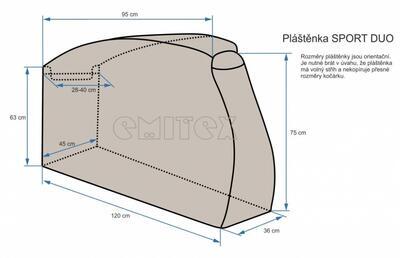 Pláštěnka EMITEX na kočárek pro dvojčata SPORT DUO 2024 - 3