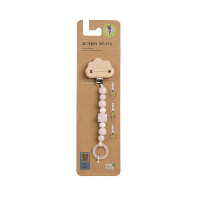 Řetízek s klipem LÄSSIG Soother Holder Wood/Silicone Little Universe 2024, cloud powder pink - 6