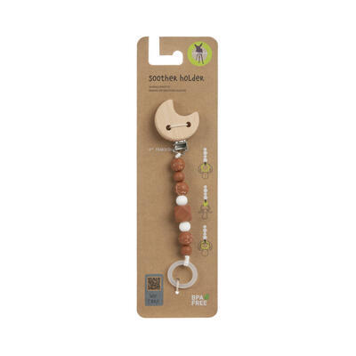 Řetízek s klipem LÄSSIG Soother Holder Wood/Silicone Little Universe 2024, moon rust - 6