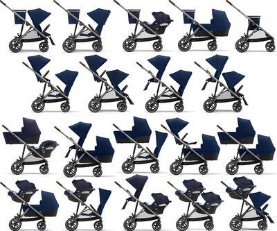 Kočárek CYBEX e-Gazelle S 2024 včetně korby, stormy blue (taupe frame)  - 7